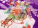 画像5: 七五三 着物 7歳 女の子 フルセット 正絹 本絞り 刺繍入りの子供着物 作り帯セット【紫、花車】 (5)