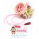 画像1: 子供着物や浴衣、ドレスに　“Sumika”女の子用手作りのアートフラワー髪飾り【ピンク、ローズに花弁下がり】 (1)