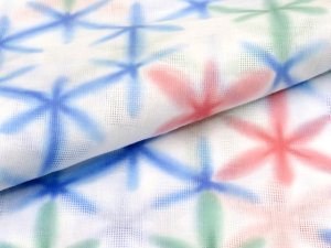 画像3: 【少し訳あり】子供浴衣 “式部浪漫”ブランド 女の子浴衣 単品 120サイズ【ブルー、麻の葉】 (3)