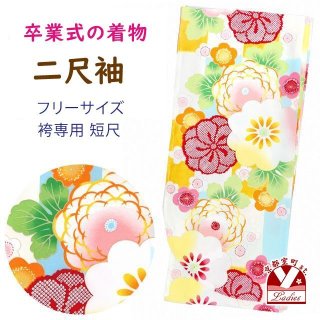 二尺袖着物 単品 ショート丈 洗える着物 卒業式の着物 かわいい