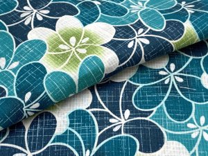 画像4: 女の子浴衣 へこ帯セット 90サイズ こども浴衣 絞り染め兵児帯 セット【青緑系、花】 (4)