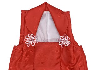 画像3: 七五三 被布コート ３歳女の子用 七五三 被布コート(単品) 合繊【赤】 (3)