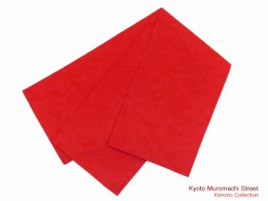 画像1: ジュニア用の浴衣帯や卒業式の袴下用の帯に 無地の単衣帯【赤】 (1)