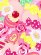 画像3: 七五三 着物 3歳 女の子 ポップでキュートな柄の子供着物 合繊 襦袢付き【ピンク、お菓子とリボン】 (3)