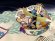 画像6: 七五三 着物 5歳 男の子 フルセット 日本製 正絹 手描き友禅 金駒刺繍の羽織 着物 縞袴セット【黒系、鷹と兜】 (6)