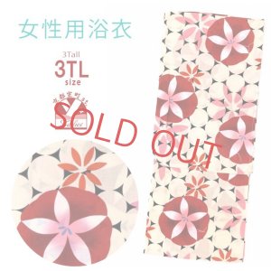 画像1: レディース 浴衣 単品 レトロ モダン スラッと長身の方(適応身長：165cm-180cm位) 女性浴衣 3TL【赤 朝顔】 (1)