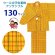 画像1: 子供着物アンサンブル 女の子用 先染め ウールの着物と羽織セット 130サイズ【黄色系、チェック】 (1)