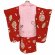 画像3: 七五三着物 3歳 女の子 正絹 友禅風柄の被布コートと着物 オリジナル・コーディネートセット【ピンクｘ赤、鞠と笠】 (3)