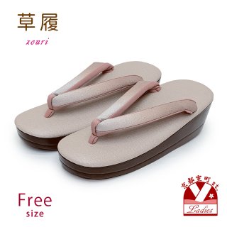 iroriベージュ生成り色の合皮草履フリーサイズ 草履 通販