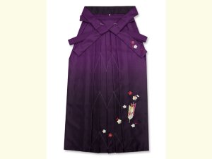 画像2: 卒業式 袴 女性用 刺繍入りぼかし袴 【紫系、矢羽根・梅】[S/M/L/2Lサイズ] (2)