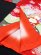 画像7: 七五三 7歳 女の子用 日本製 正絹 絵羽付け 四つ身の着物【赤、古典 桜と菊】 (7)