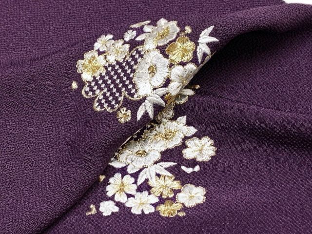 振袖用 正絹 帯揚げ 帯締めセット刺繍入り帯上げ ビーズ飾りの帯〆