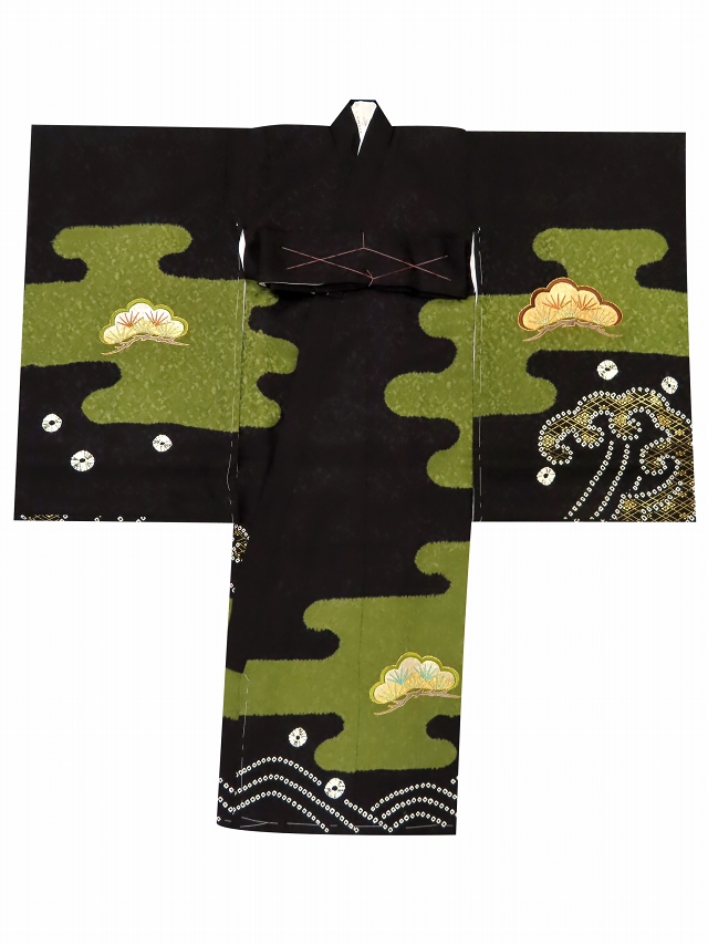 お宮参り 着物 男の子 日本製 正絹 本絞り 総刺繍柄 赤ちゃんのお祝い 