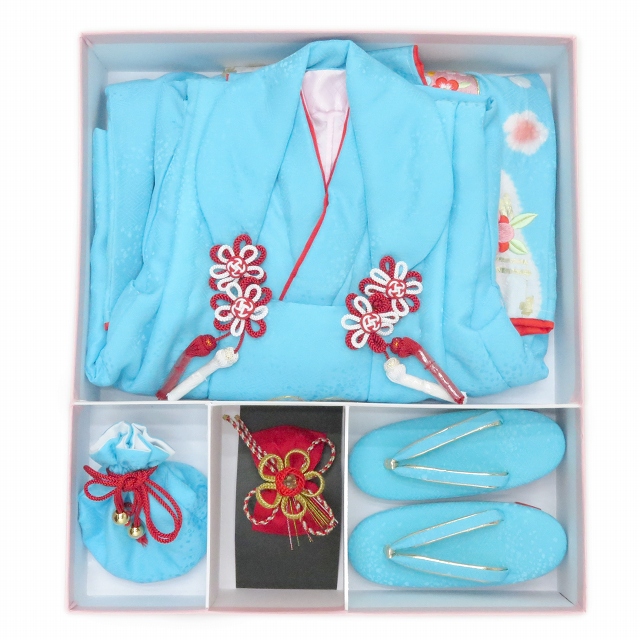 七五三 着物 フルセット 3歳女の子用 日本製 本絞り・刺繍柄の被布 