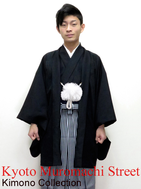 卒業式 十三参りに 男子ジュニア用 紋付袴セット（合繊） 140cm-150cm