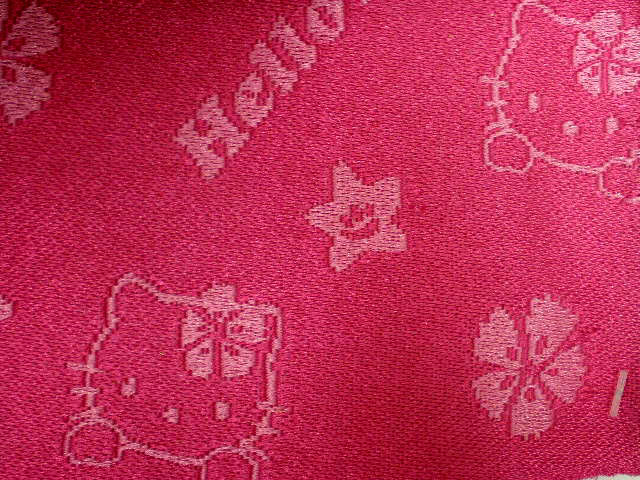 子供浴衣帯 “ハローキティー”の女の子用作り帯(結び帯)【濃いピンク】